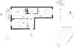 2-к квартира, вторичка, 55м2, 5/9 этаж