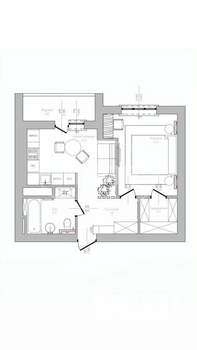1-к квартира, вторичка, 43м2, 5/10 этаж