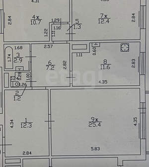 3-к квартира, вторичка, 85м2, 4/9 этаж