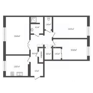 3-к квартира, вторичка, 86м2, 3/9 этаж
