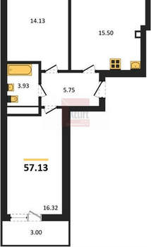 2-к квартира, вторичка, 57м2, 7/9 этаж