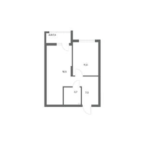 1-к квартира, строящийся дом, 40м2, 4/18 этаж