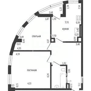 2-к квартира, вторичка, 62м2, 1/10 этаж