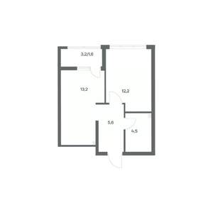 1-к квартира, строящийся дом, 37м2, 2/18 этаж