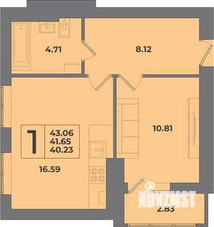 1-к квартира, вторичка, 43м2, 2/8 этаж