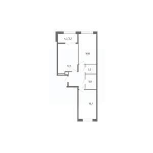 2-к квартира, строящийся дом, 68м2, 2/13 этаж