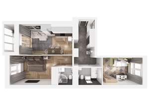 2-к квартира, вторичка, 60м2, 1/10 этаж