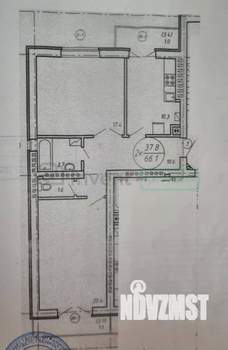 2-к квартира, сданный дом, 66м2, 6/9 этаж