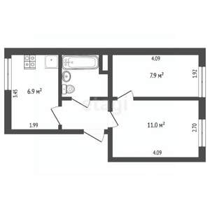 2-к квартира, вторичка, 32м2, 3/4 этаж