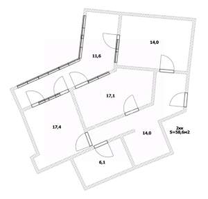 2-к квартира, вторичка, 59м2, 10/12 этаж