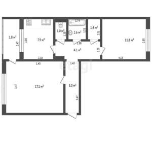 2-к квартира, вторичка, 51м2, 3/5 этаж