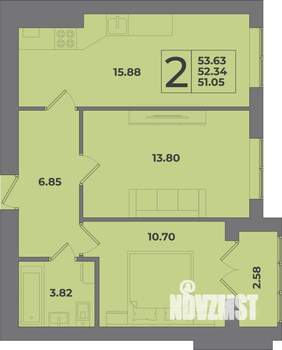 2-к квартира, вторичка, 54м2, 5/8 этаж