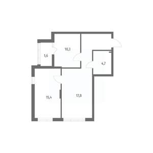 2-к квартира, строящийся дом, 58м2, 5/8 этаж