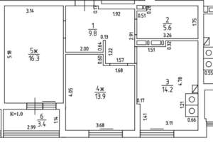 2-к квартира, сданный дом, 63м2, 12/17 этаж