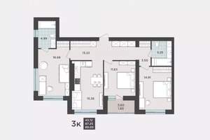 3-к квартира, вторичка, 87м2, 1/9 этаж