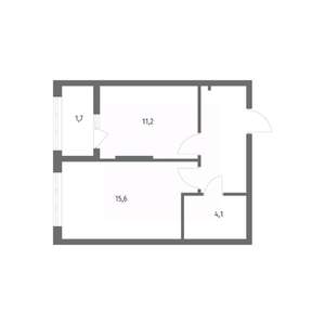 1-к квартира, строящийся дом, 40м2, 6/8 этаж