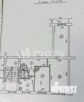 3-к квартира, вторичка, 61м2, 3/5 этаж