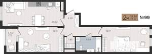 2-к квартира, строящийся дом, 79м2, 4/10 этаж