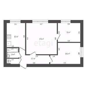 3-к квартира, вторичка, 60м2, 1/9 этаж