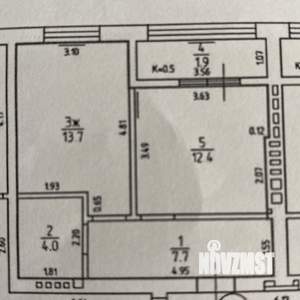 1-к квартира, вторичка, 40м2, 1/4 этаж