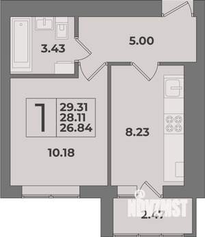 1-к квартира, вторичка, 29м2, 8/9 этаж