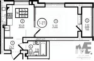 1-к квартира, вторичка, 32м2, 4/9 этаж