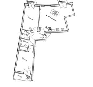 2-к квартира, вторичка, 75м2, 2/7 этаж