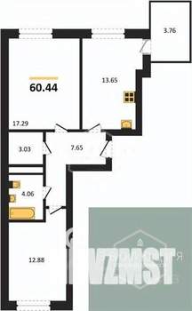 2-к квартира, вторичка, 62м2, 8/9 этаж