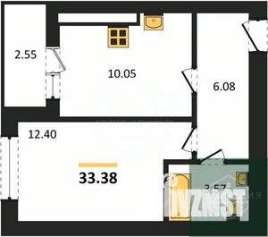 1-к квартира, вторичка, 33м2, 4/9 этаж