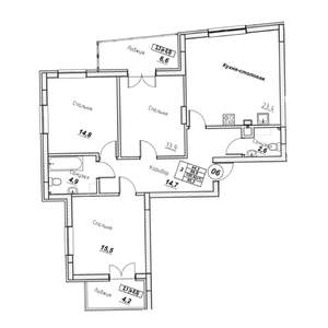 3-к квартира, вторичка, 95м2, 2/7 этаж