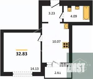 1-к квартира, вторичка, 33м2, 6/9 этаж