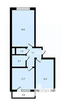 2-к квартира, вторичка, 53м2, 8/9 этаж