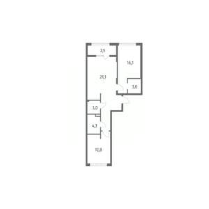 2-к квартира, вторичка, 73м2, 5/8 этаж