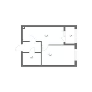 1-к квартира, строящийся дом, 35м2, 5/8 этаж