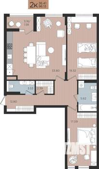 2-к квартира, строящийся дом, 96м2, 2/10 этаж