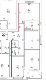 3-к квартира, вторичка, 78м2, 4/4 этаж