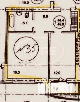1-к квартира, вторичка, 46м2, 9/9 этаж