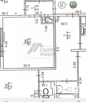 2-к квартира, вторичка, 56м2, 3/9 этаж