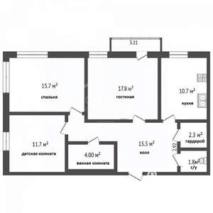 3-к квартира, вторичка, 80м2, 7/9 этаж