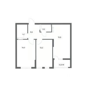 2-к квартира, строящийся дом, 57м2, 9/18 этаж