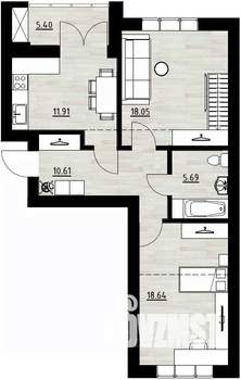 3-к квартира, строящийся дом, 98м2, 4/4 этаж