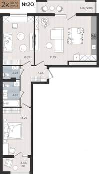 2-к квартира, вторичка, 80м2, 5/10 этаж