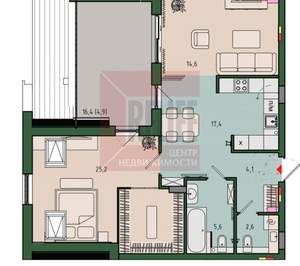 2-к квартира, вторичка, 74м2, 12/13 этаж