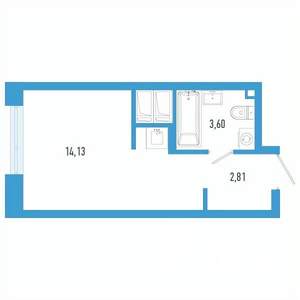 Студия квартира, вторичка, 21м2, 6/26 этаж