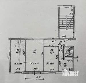 3-к квартира, вторичка, 56м2, 3/5 этаж