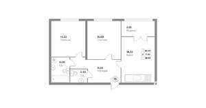 2-к квартира, вторичка, 69м2, 4/4 этаж