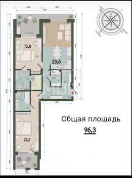 2-к квартира, вторичка, 88м2, 3/14 этаж