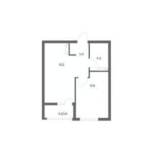 1-к квартира, строящийся дом, 38м2, 7/18 этаж