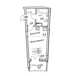 Студия квартира, вторичка, 27м2, 3/7 этаж