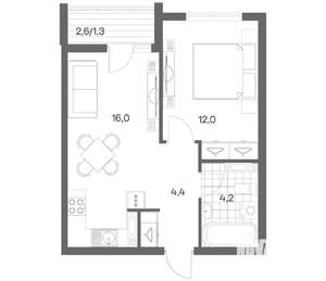 1-к квартира, вторичка, 38м2, 2/18 этаж